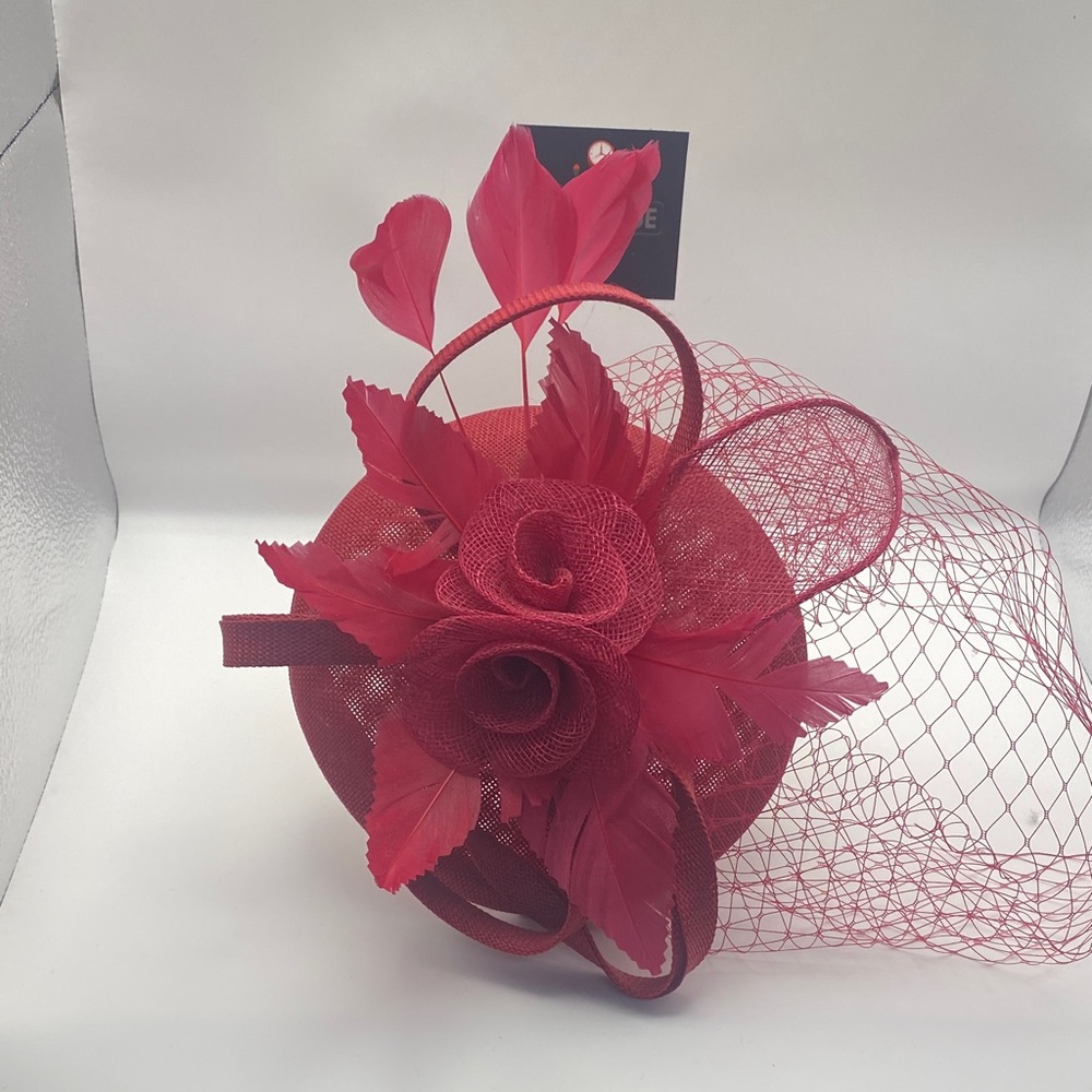 Chic Red Floral Fascinator